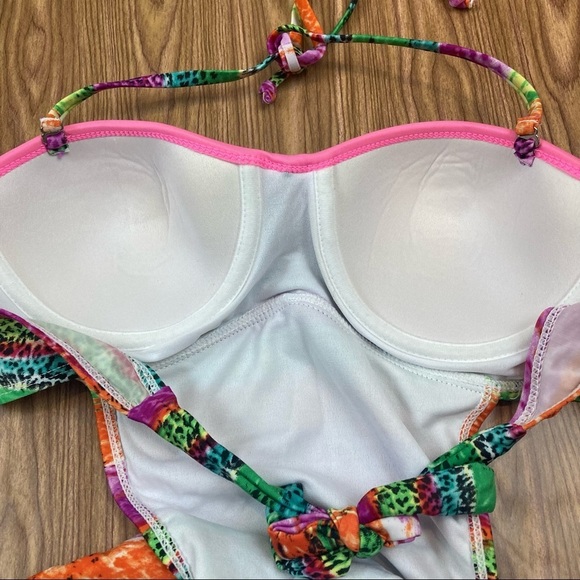 NWT Vintage 1980s Peekaboo Swimsuit Open Sides Bare Back NOS - Small - Picture 10 of 16